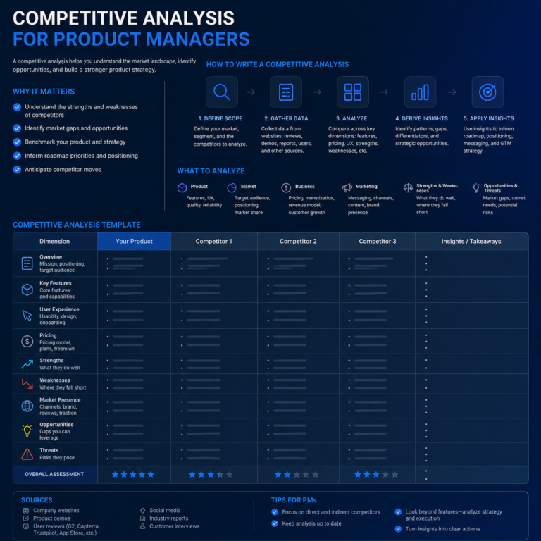 competitive analysis for product managers free template