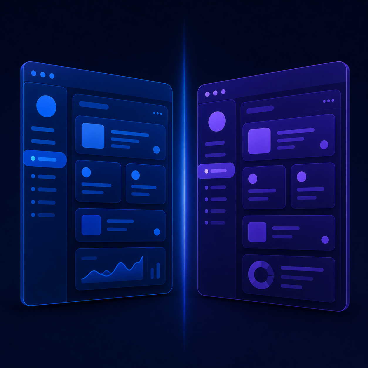 Linear vs Jira comparison shown as two stylized app interface panels side by side