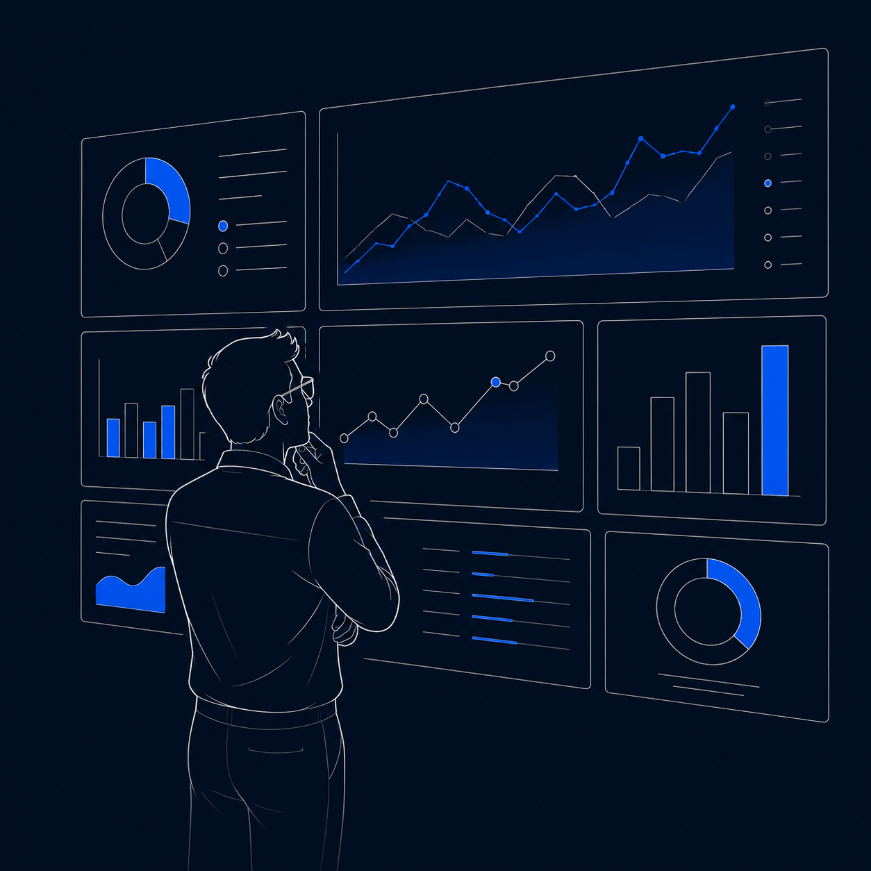Product manager reviewing key metrics to spot trends in user behavior