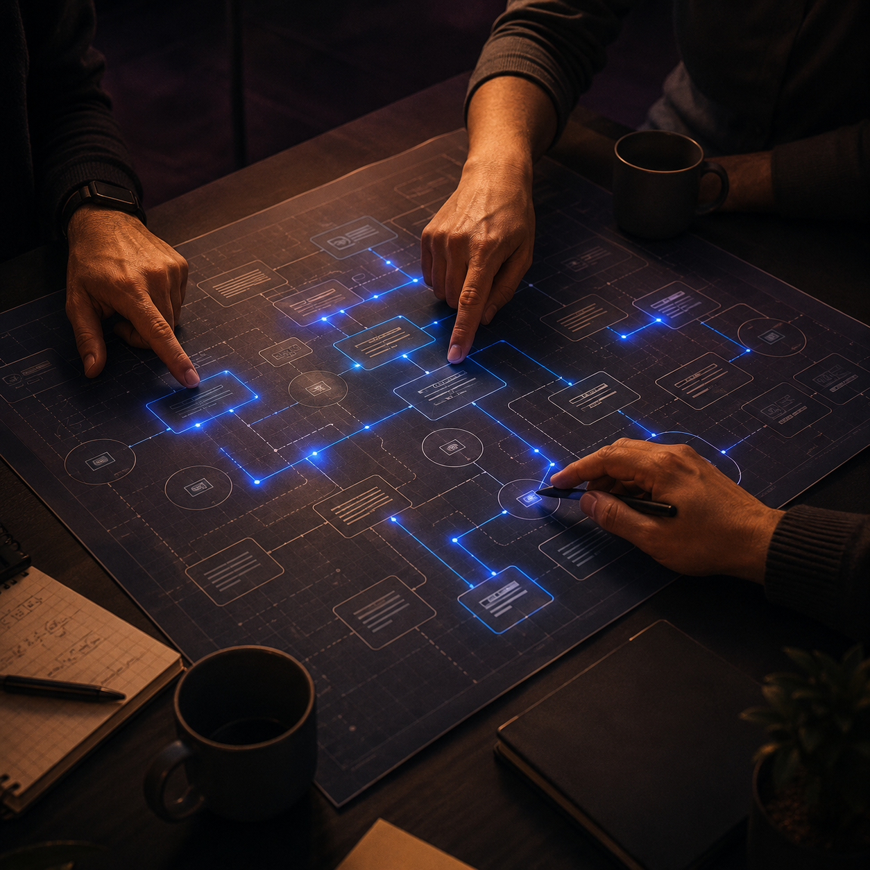PM vs PMM vs growth — three team leads mapping out who owns which product decisions